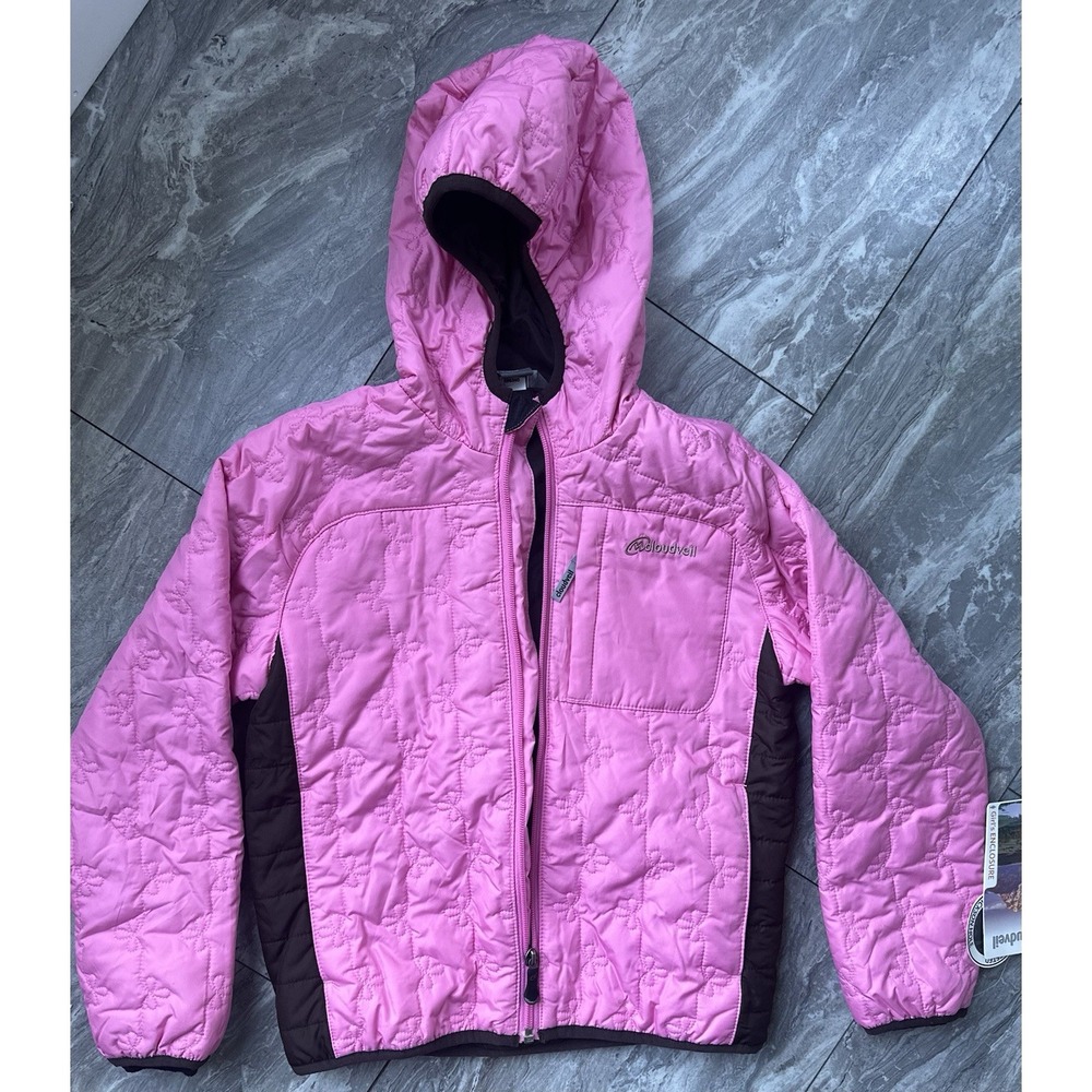 Cloudveil Girls Enclosure Parka Jacket Size 10 Pink Quilted Hooded NWT